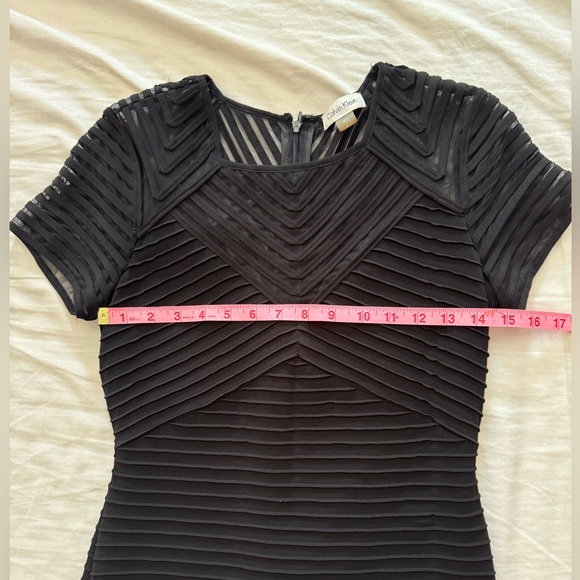 MINT CONDITION CALVIN KLEIN BLACK COLUMN BODYCON EVENING GOWN SZ 4 - Picture 5 of 9